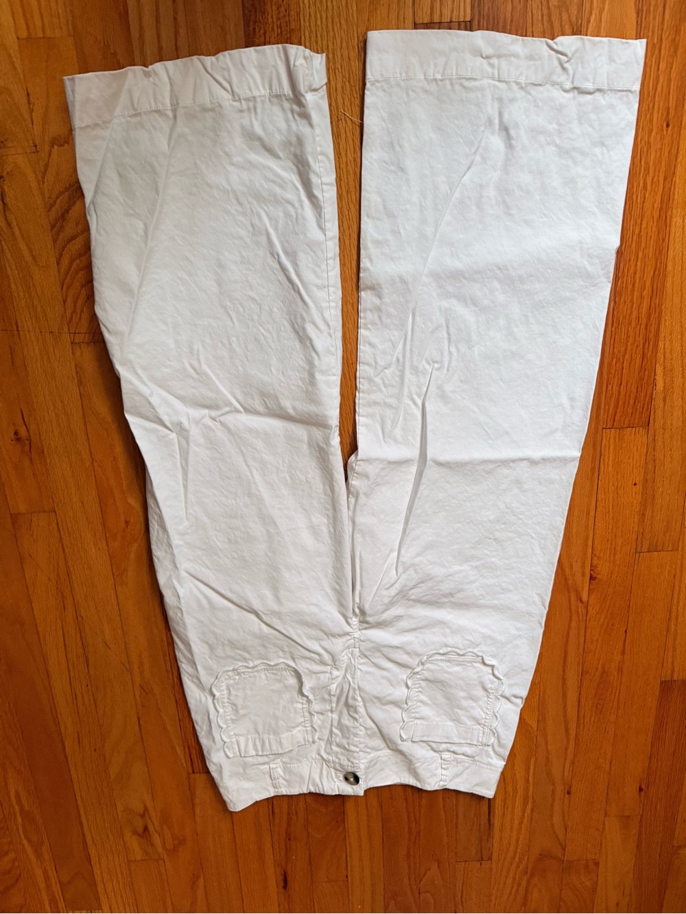 Maeve White Cropped Wide-Leg Pants